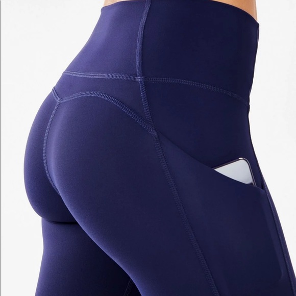 Fabletics Oasis High Waisted Pocket 7/8 Motion365 Navy Large - Picture 3 of 5